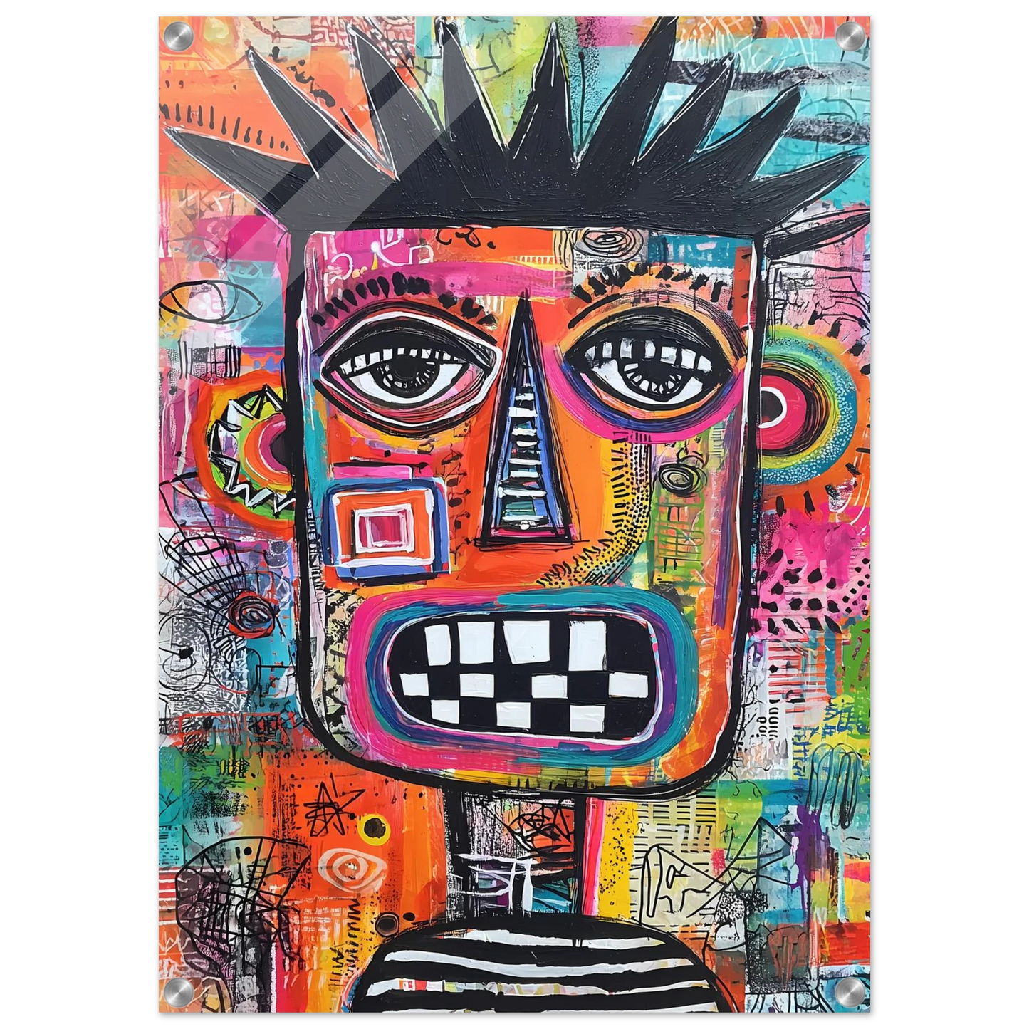Masque Brut — tableau plexiglas — vue 2 — art mural STNCL