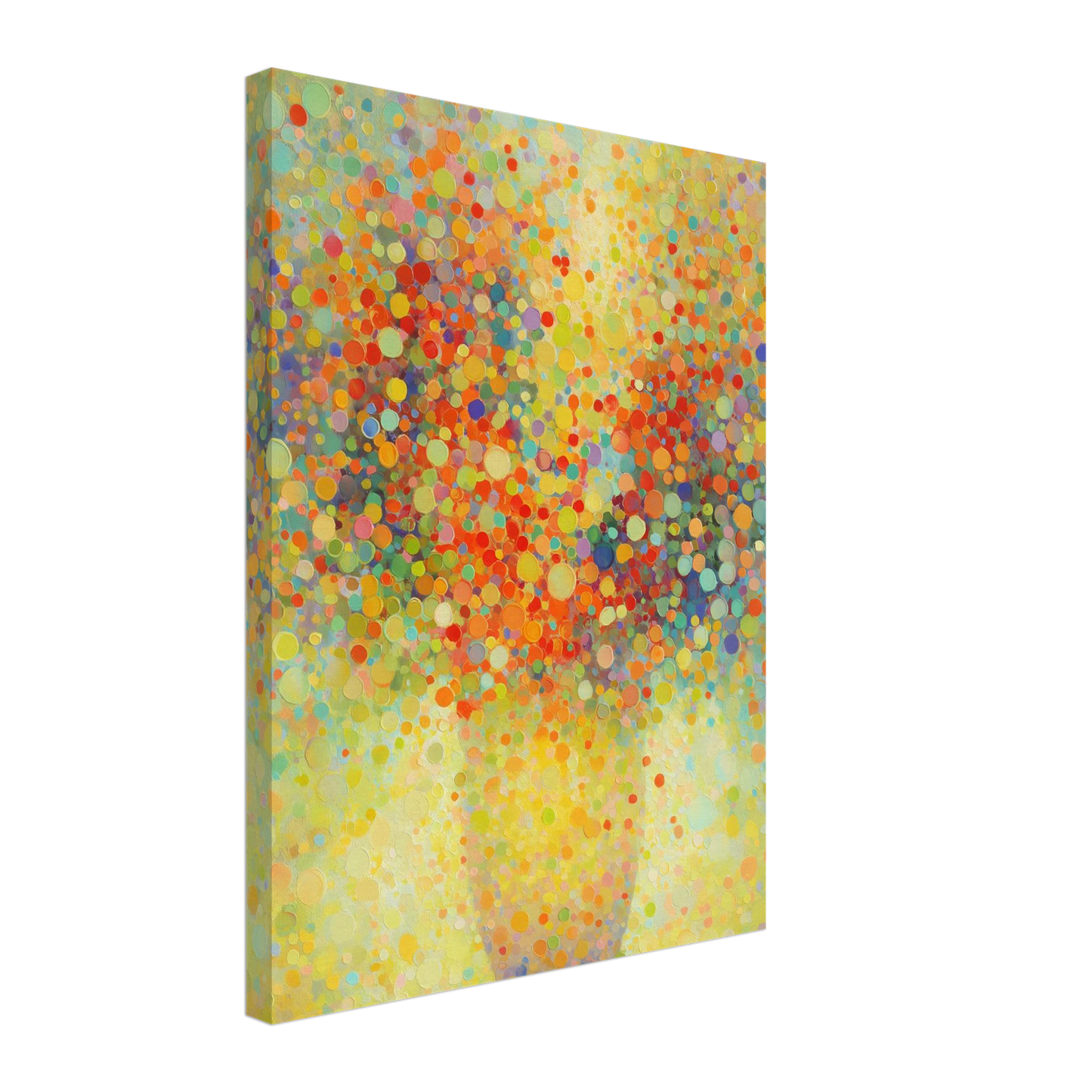 Floraison Pointilliste — tableau sur toile — vue 5 — art mural STNCL