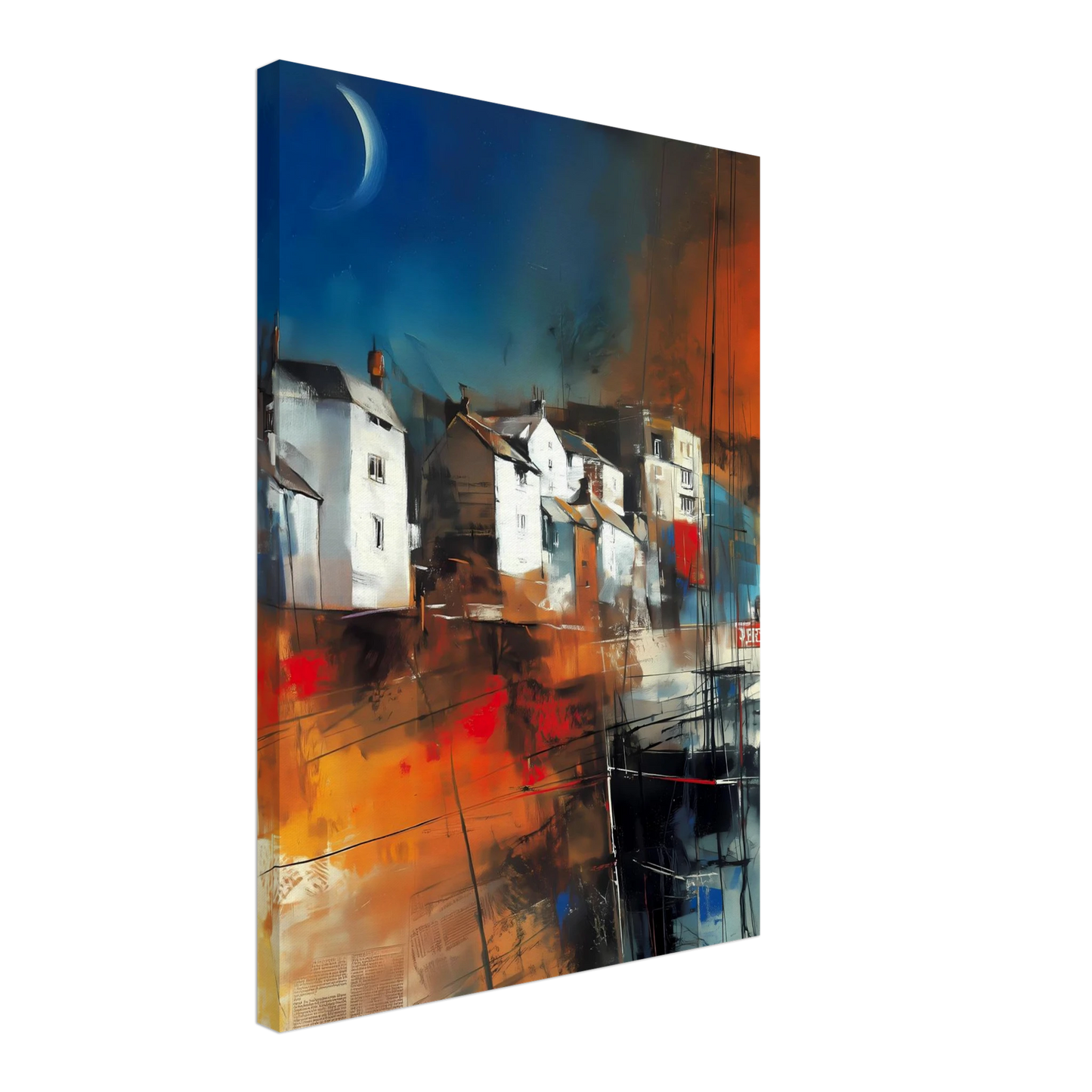 Port sous le Croissant de Lune — tableau sur toile — vue 3 — art mural STNCL