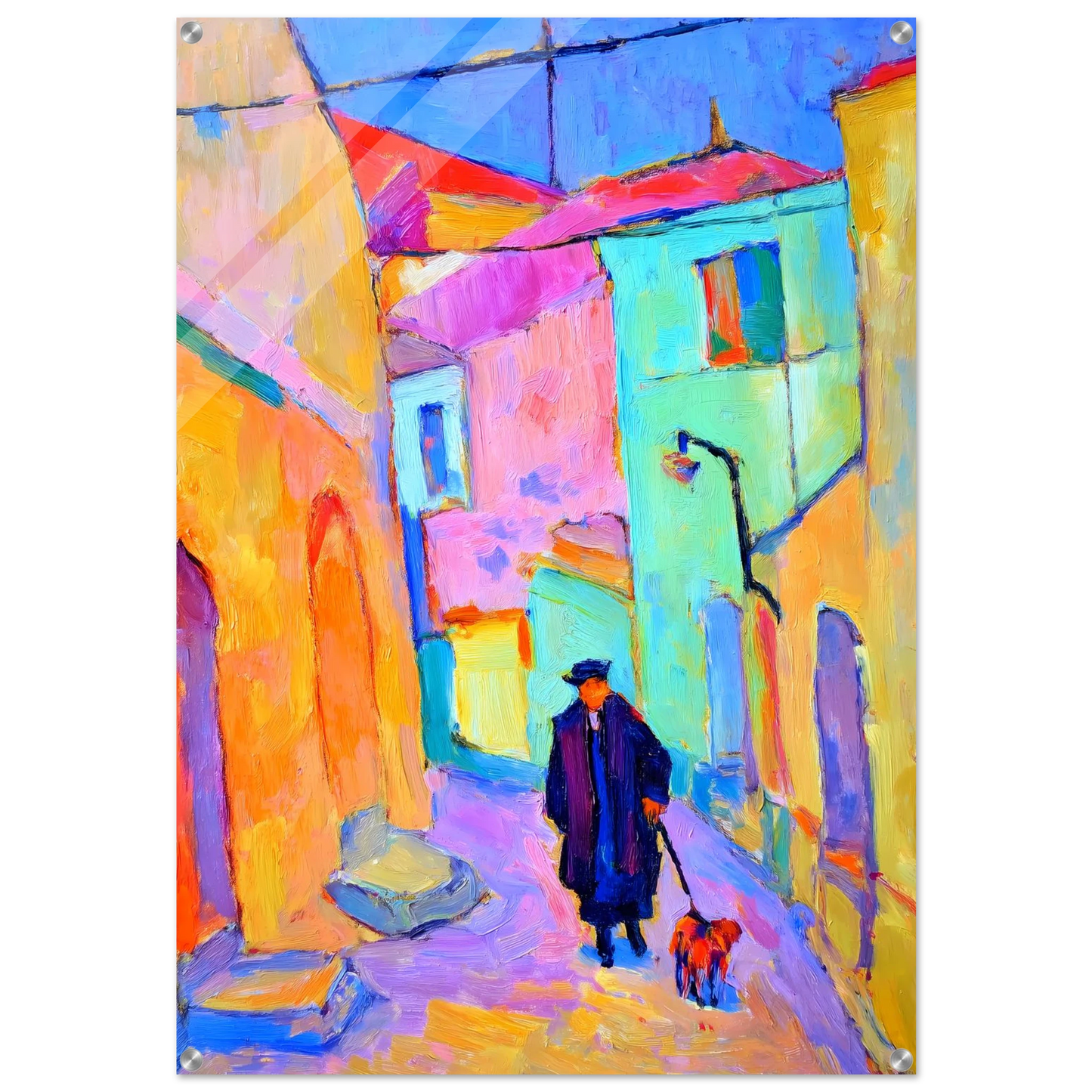 Le Promeneur en Bleu — tableau plexiglas — art mural STNCL