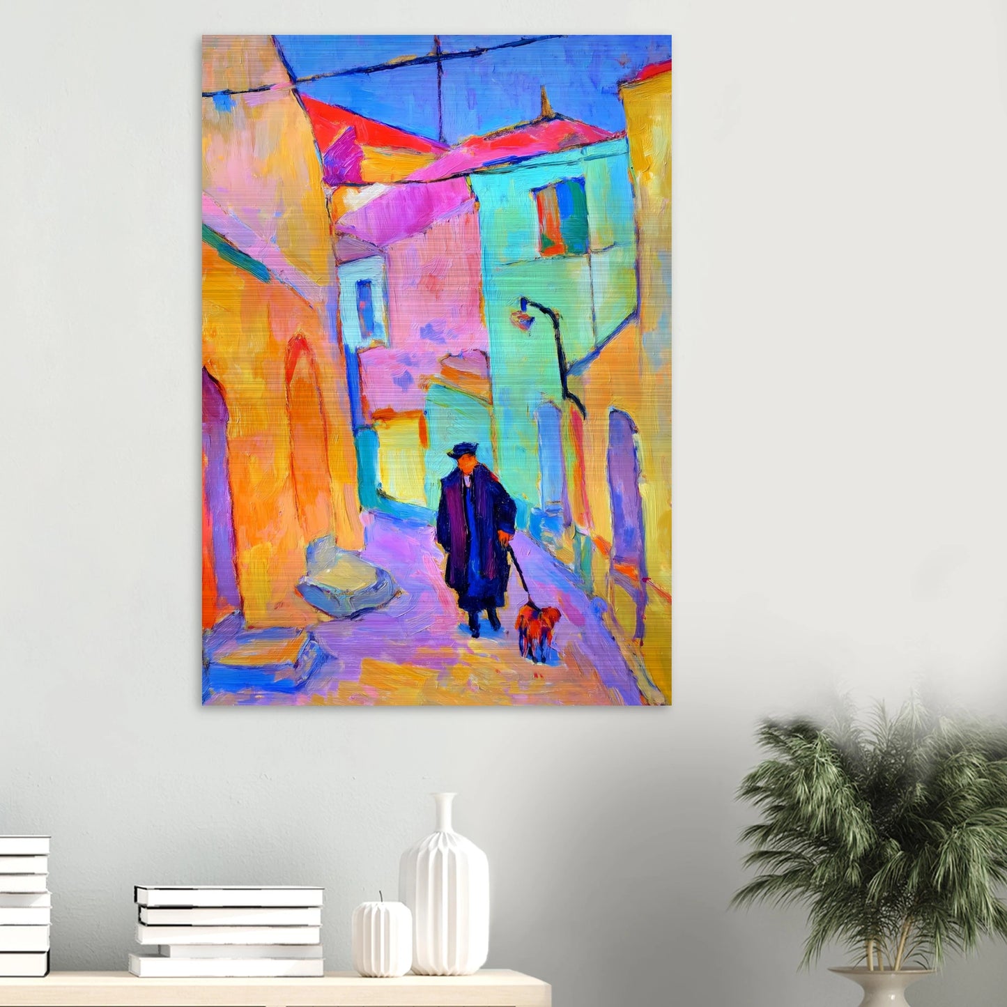 Le Promeneur en Bleu — tableau aluminium — vue 6 — art mural STNCL