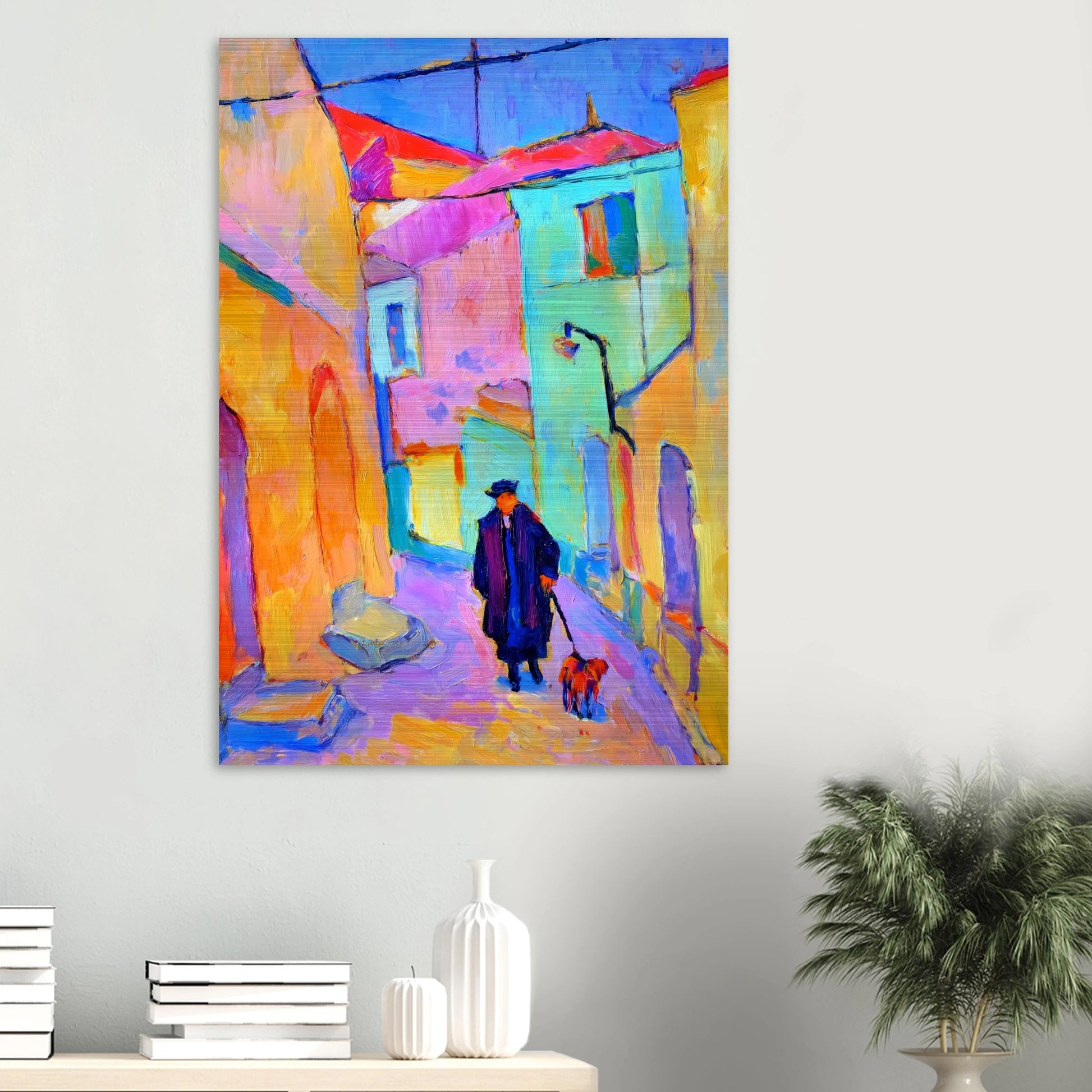 Le Promeneur en Bleu — tableau aluminium — vue 6 — art mural STNCL