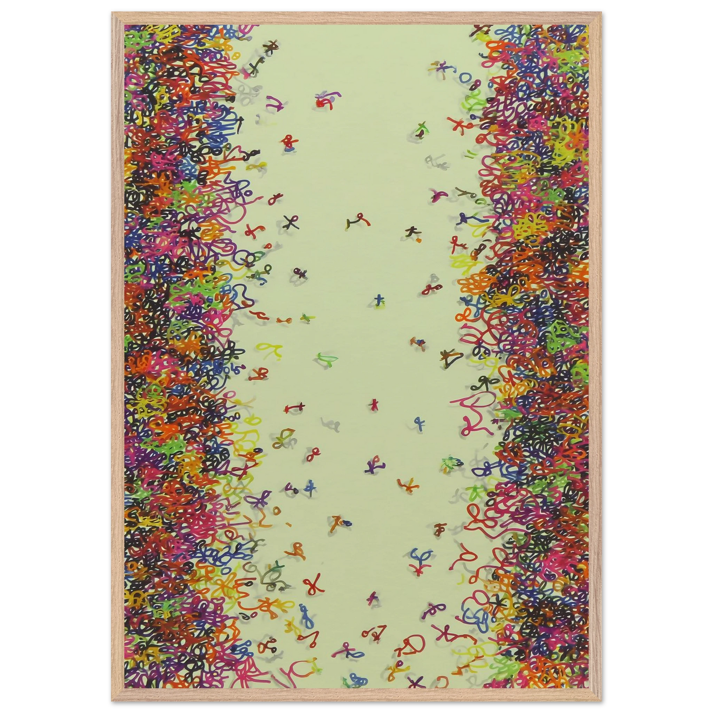 Nuée de Signes — tableau encadre bois — vue 6 — art mural STNCL