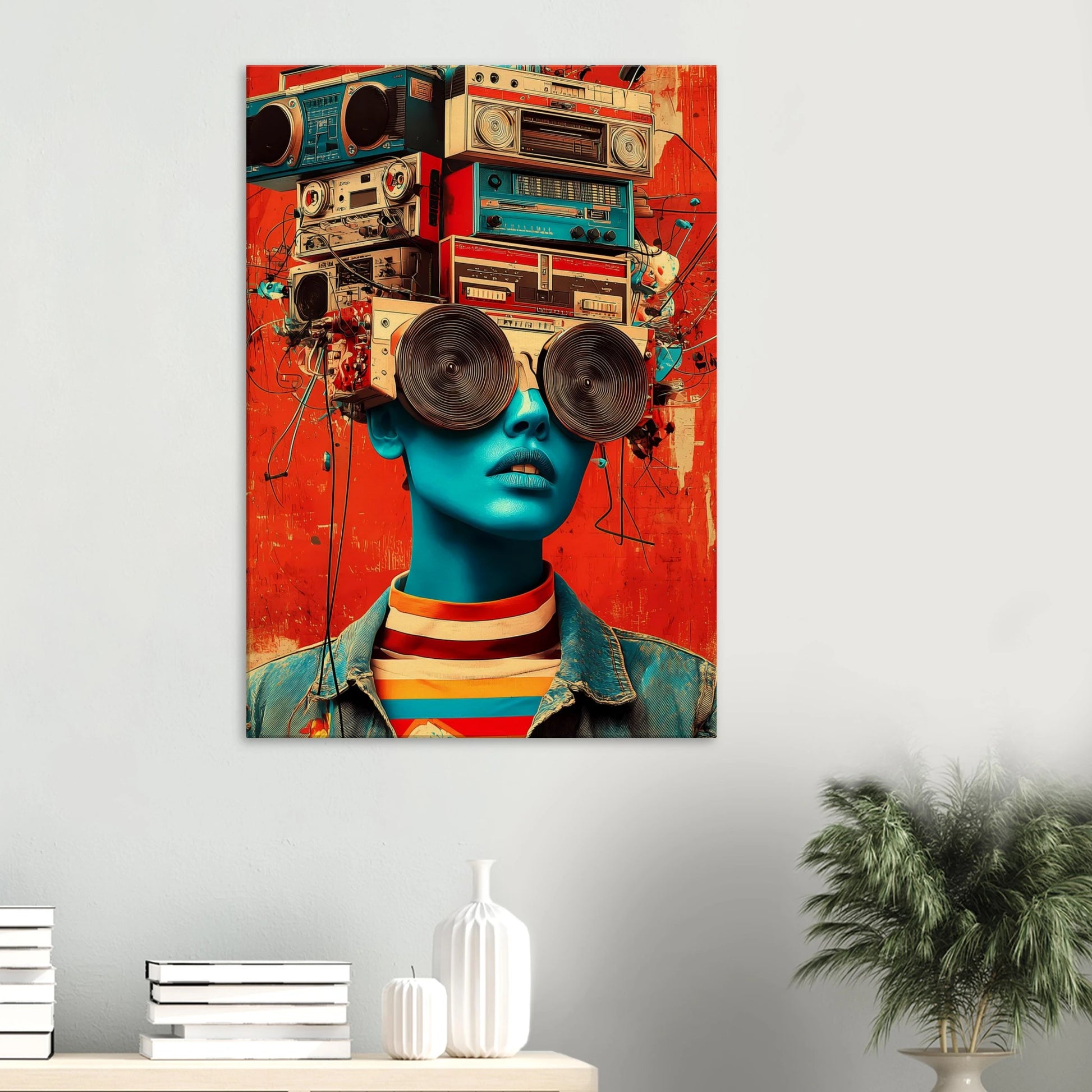 Tête à Musique — tableau sur toile — vue 6 — art mural STNCL