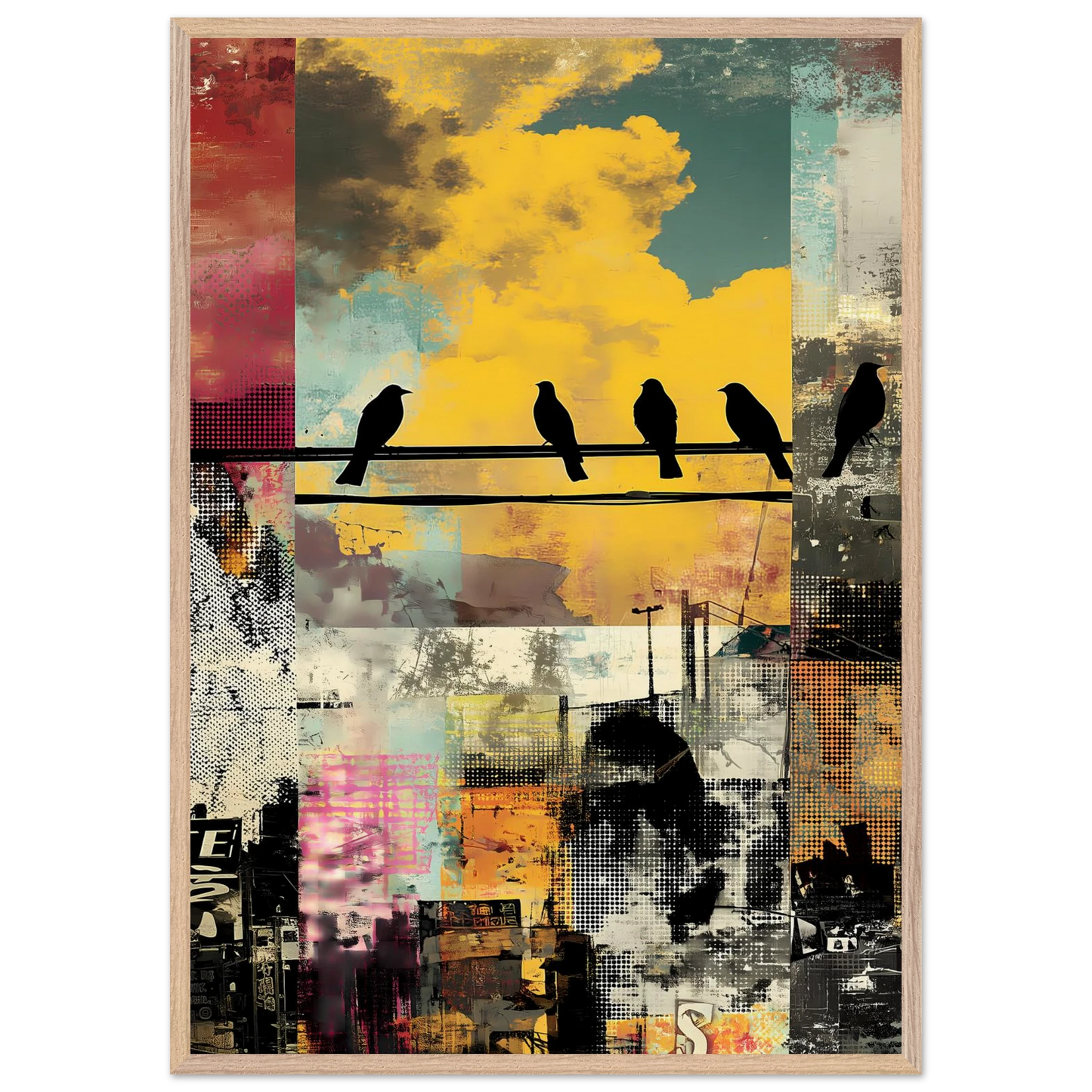 Perchoir Urbain — tableau encadre bois — vue 6 — art mural STNCL