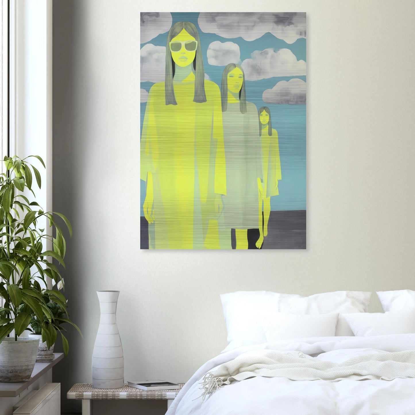 Les Trois Silhouettes — tableau aluminium — vue 7 — art mural STNCL