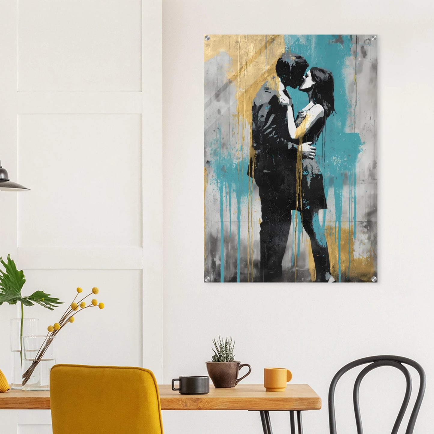 Baiser au Pochoir — tableau plexiglas — vue 8 — art mural STNCL