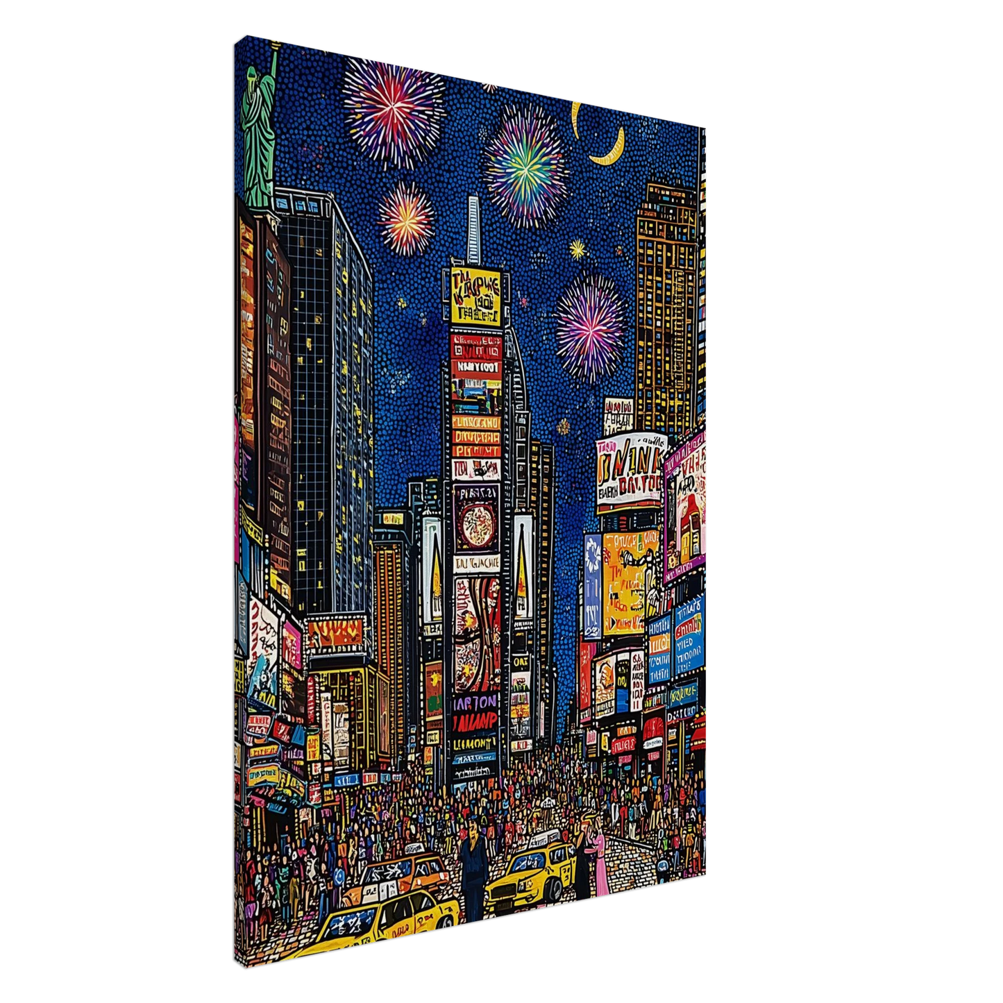 Times Square Feux d'Artifice — tableau sur toile — art mural STNCL