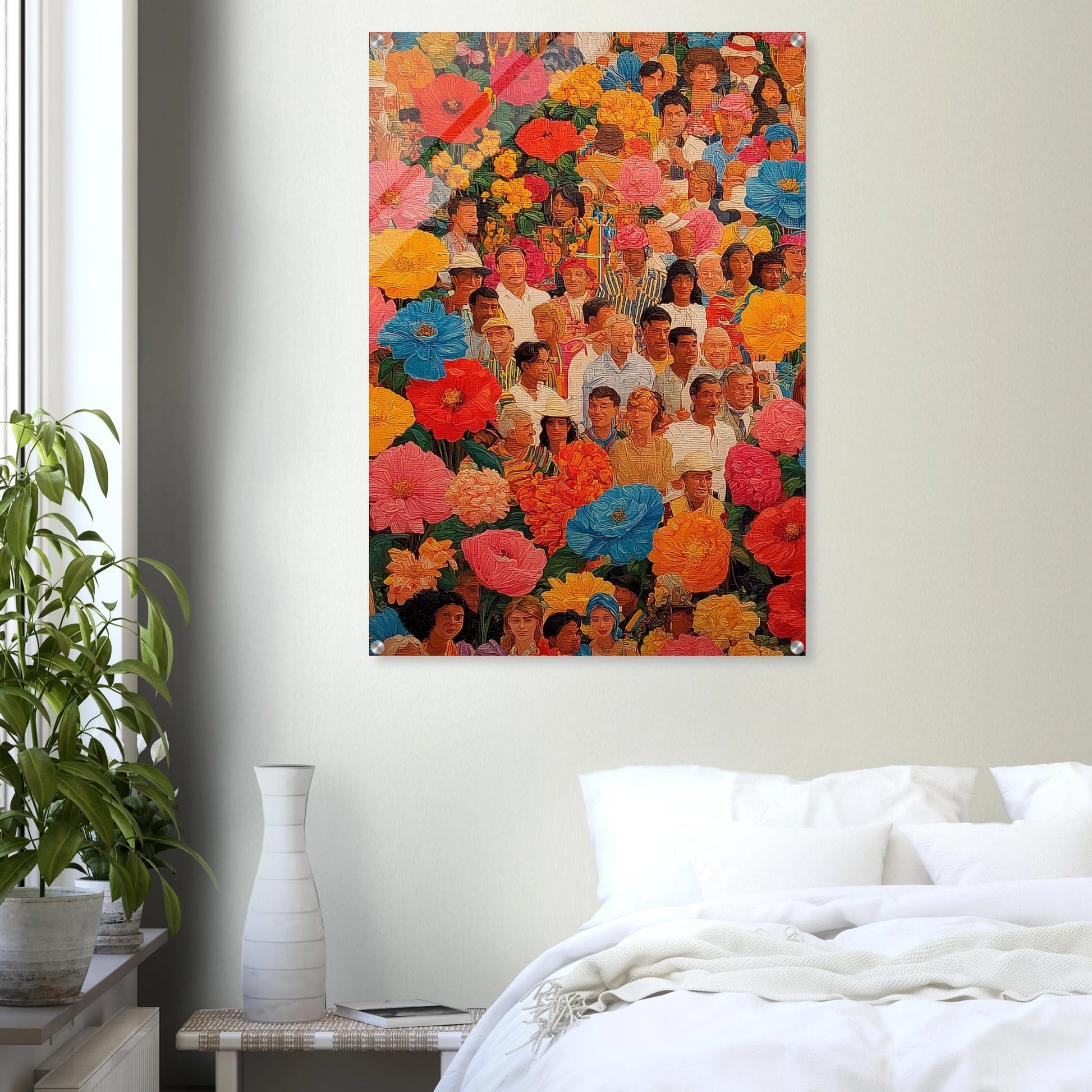 Jardin des Visages — tableau plexiglas — vue 7 — art mural STNCL