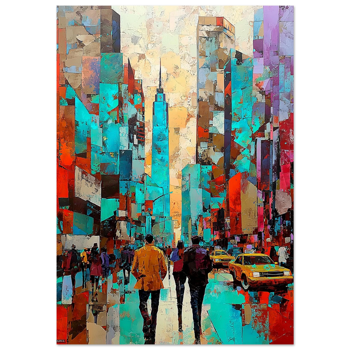 Deux Silhouettes en Ville — tableau aluminium — art mural STNCL