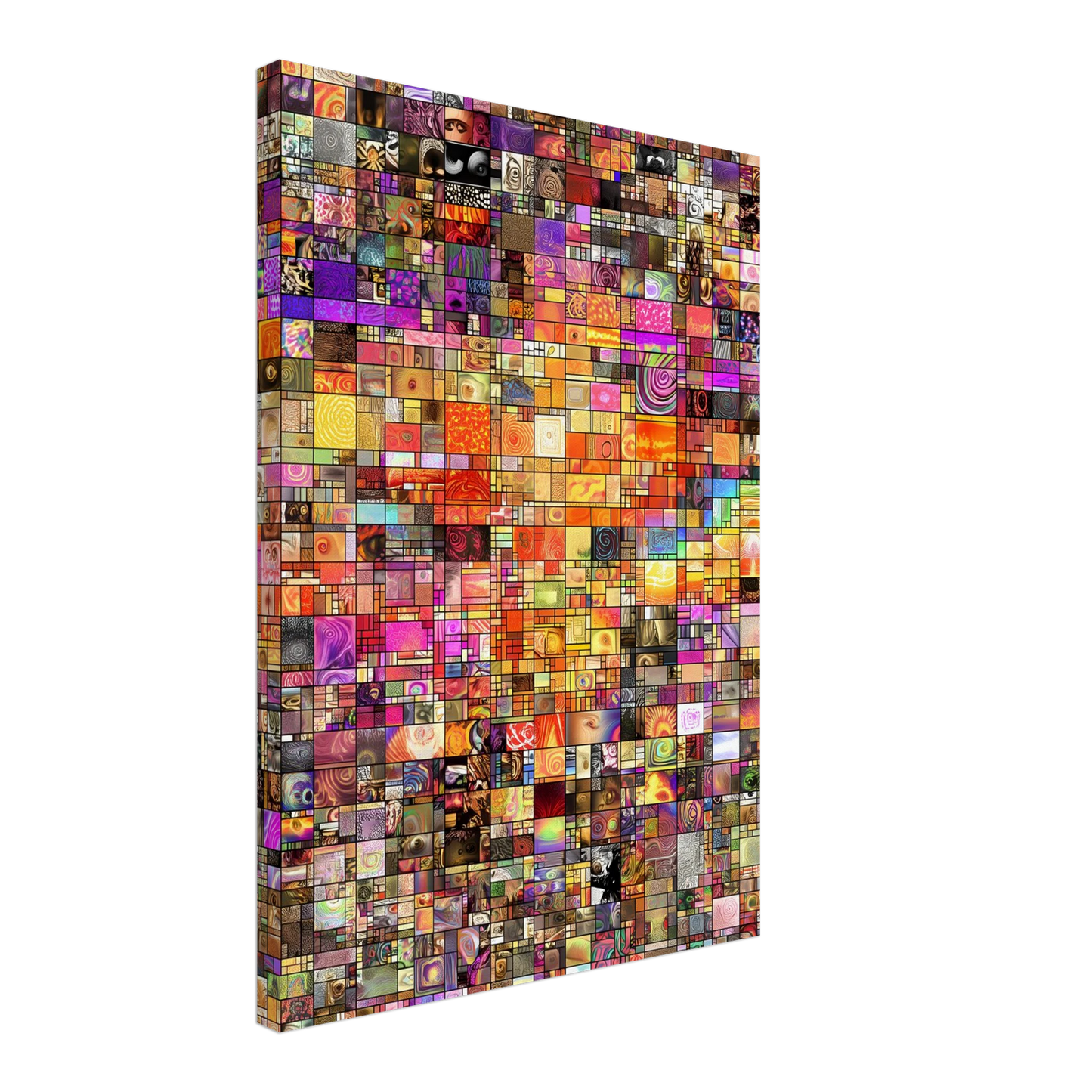 Mosaïque des Mille Mondes — tableau sur toile — vue 3 — art mural STNCL