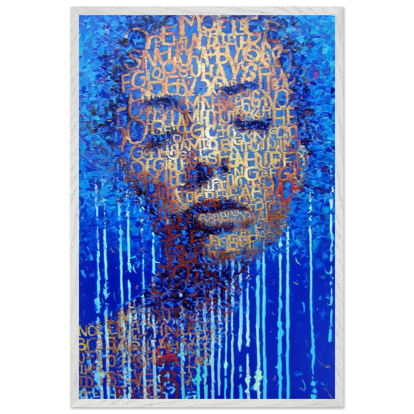 Visage de Lettres — tableau encadre bois — vue 7 — art mural STNCL