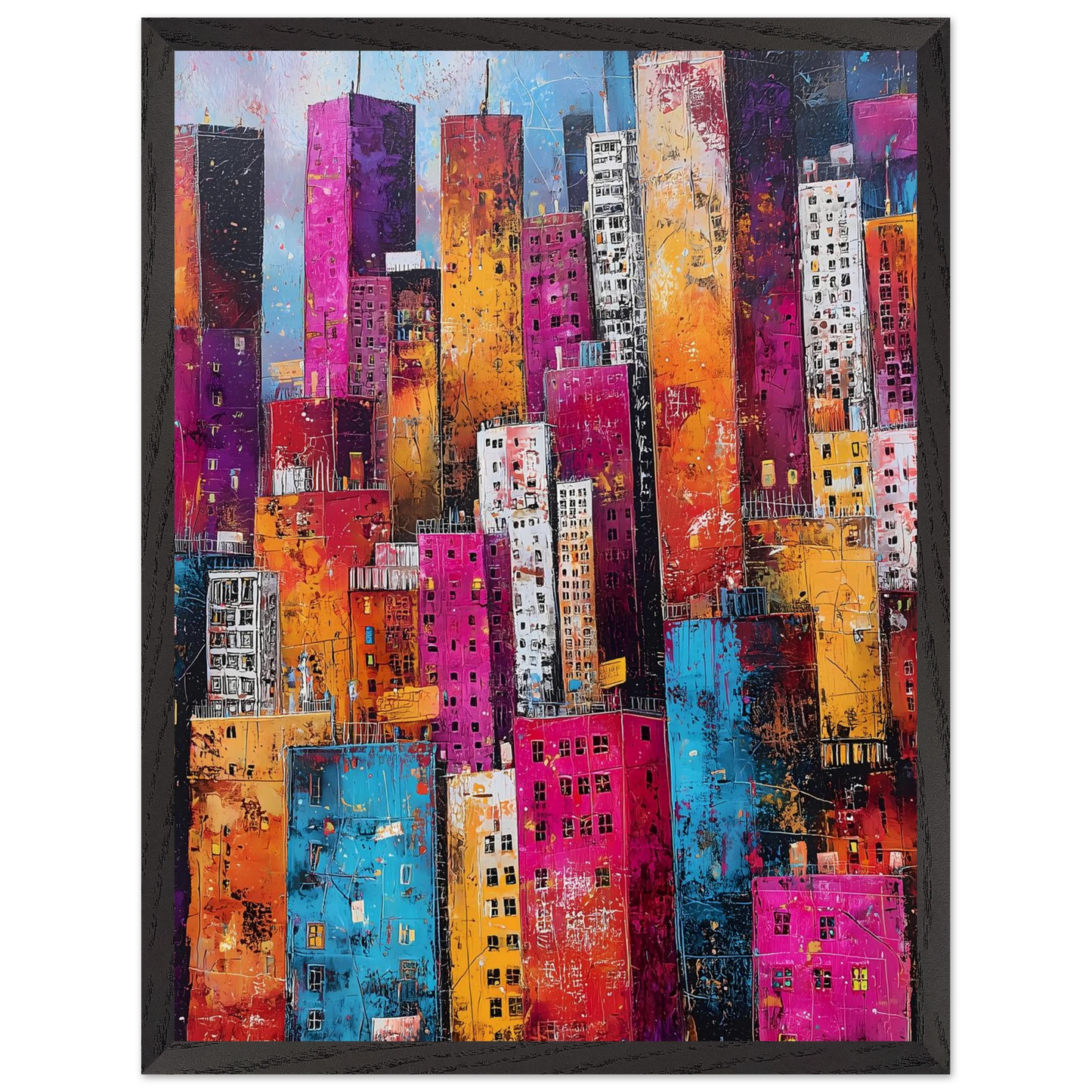 Empilement — tableau encadré bois — vue 15 — art mural STNCL