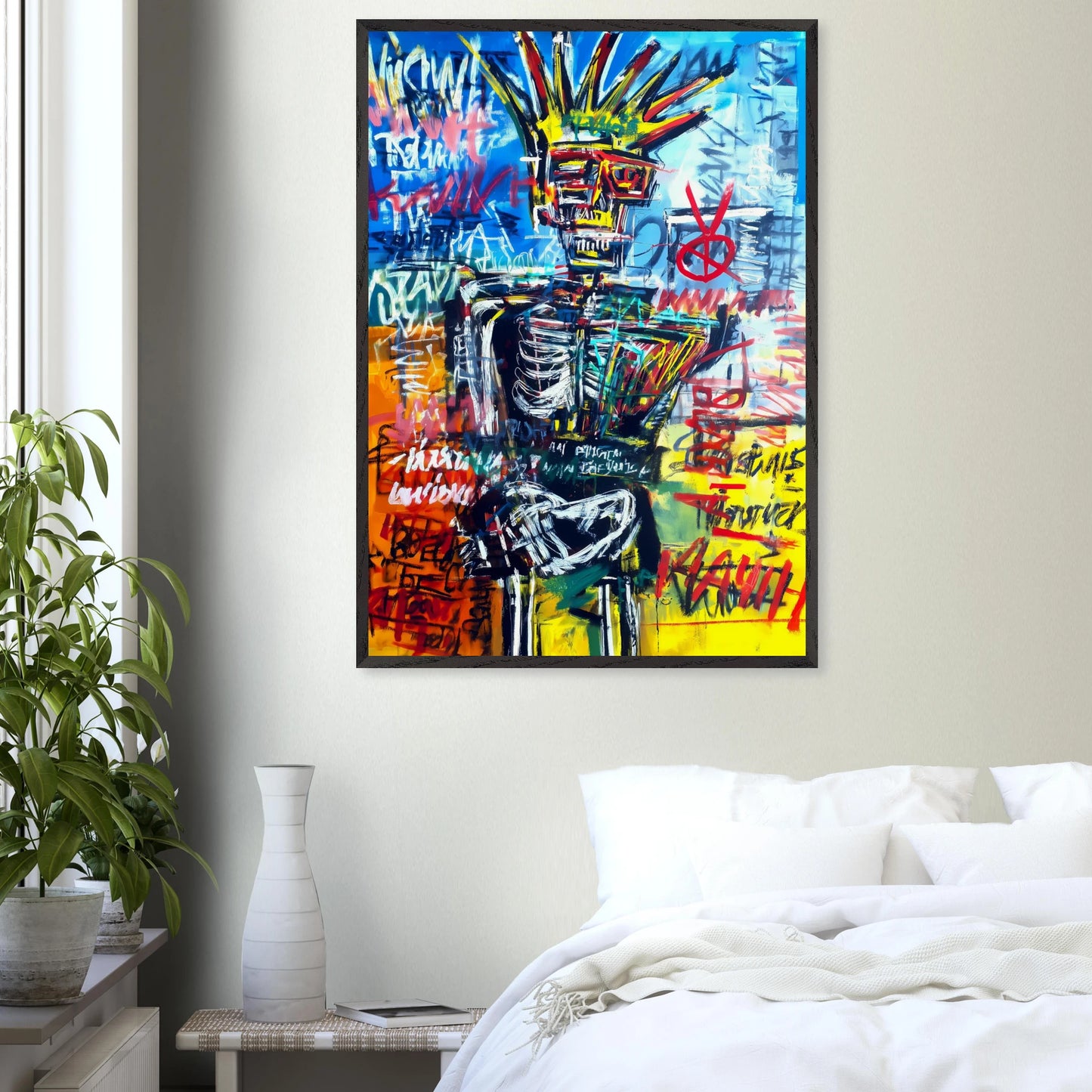 Roi Squelette — tableau encadre bois — vue 17 — art mural STNCL