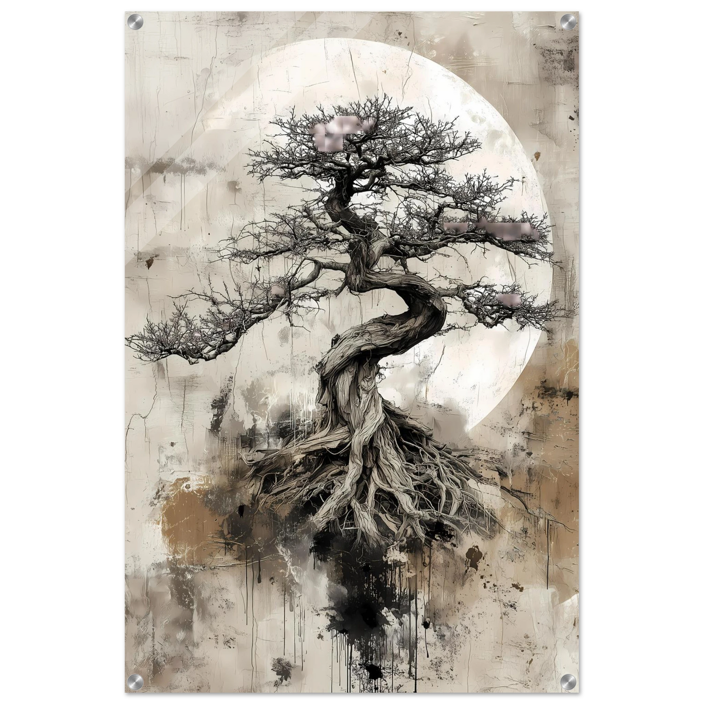 Bonsaï sous la Lune — tableau plexiglas — vue 5 — art mural STNCL