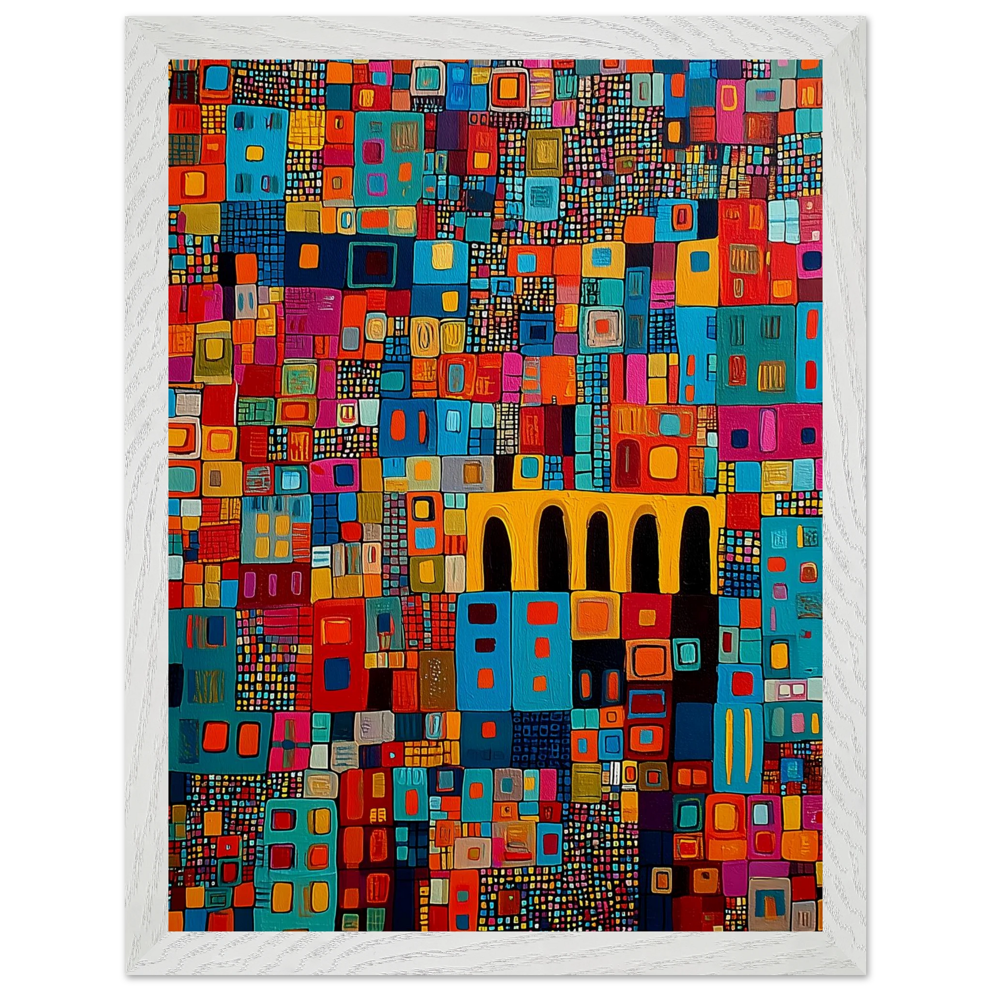 Cité Mosaïque — tableau encadre bois — vue 9 — art mural STNCL