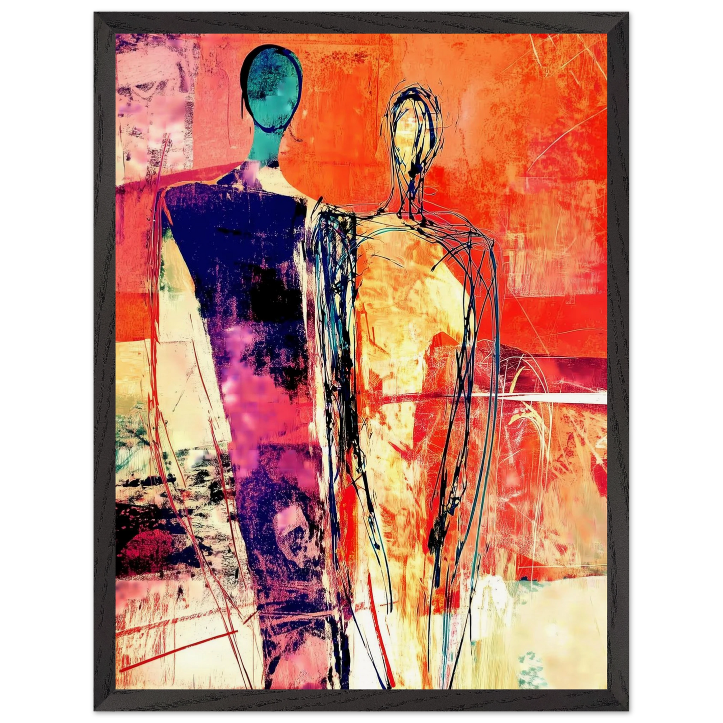 Deux Présences — tableau encadre bois — vue 15 — art mural STNCL