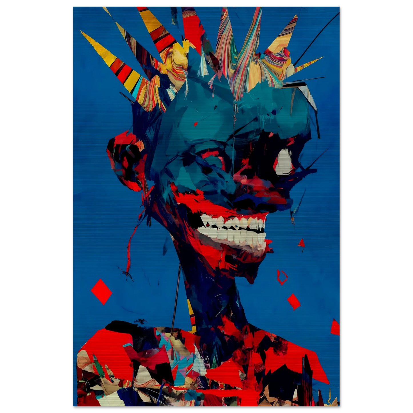 Le Rire Bleu — tableau aluminium — vue 3 — art mural STNCL