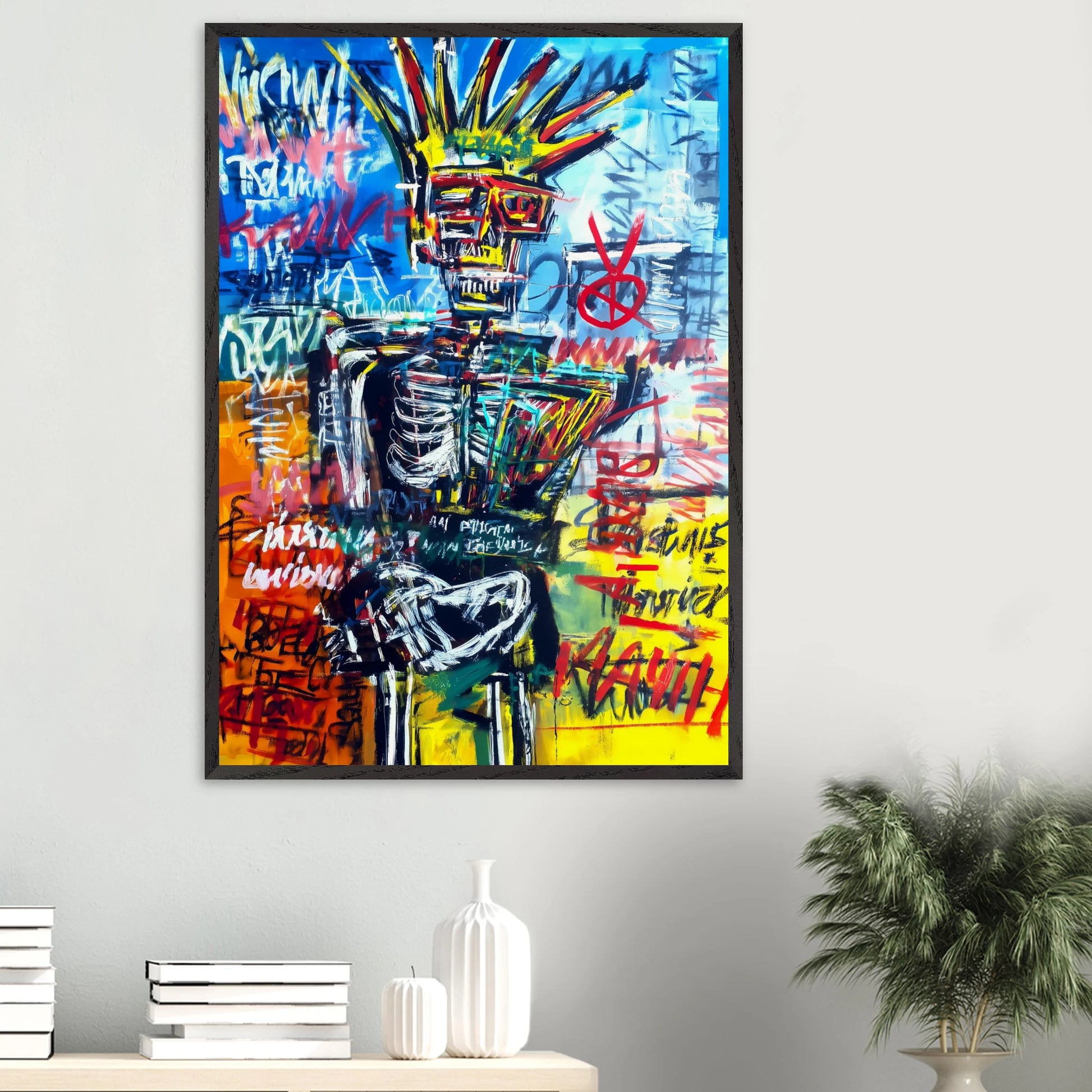 Roi Squelette — tableau encadre bois — vue 16 — art mural STNCL