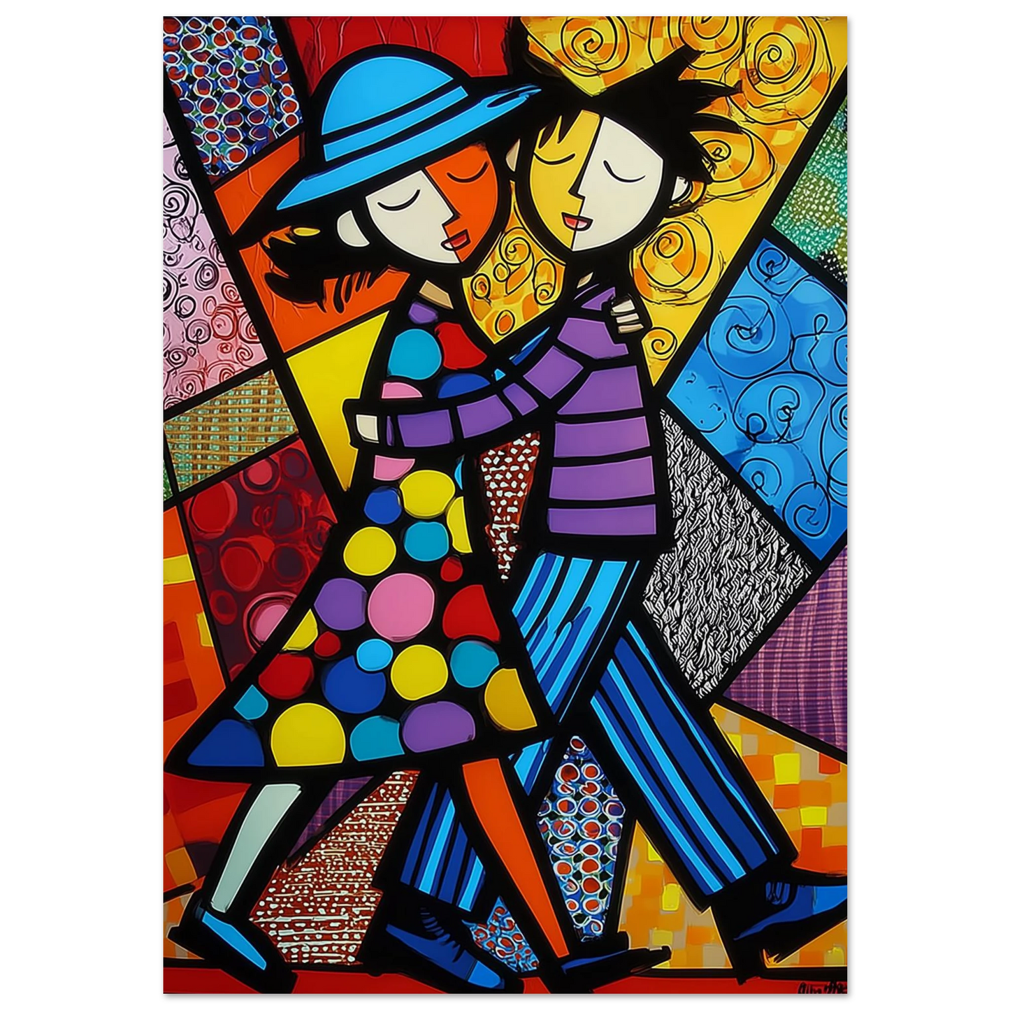 Couple Dansant Ensemble — tableau aluminium — art mural STNCL